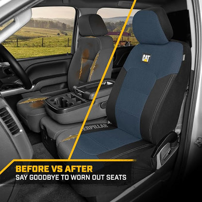 CAT MeshFlex Universal Front Seat Covers for Trucks, Cars, & SUV - Blue | Airbag Compatible Interior Protection for Trucks, Suv, and Cars – (2) Front Seat Protectors Automotive and Truck Accessories - Image 6