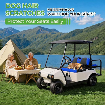 10L0L Golf Cart Seat Covers for Yamaha EZGO Club Car Seat Towel Cushion | Breathable Mesh All-Season Front/Rear Seat Blanket, UV Resistant, Cool Comfort, Machine Washable, Easy On, Great Golf Gift - Image 7