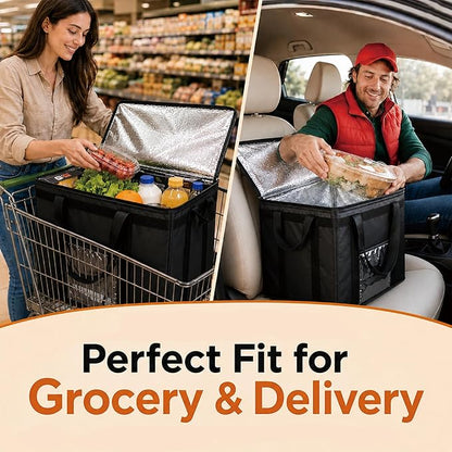 NZ home Insulated Food Bag, Portable Cooler Tote (2XL, Blue, 1 Pack) | Large thermal bag, For cold & hot food, Soft sided cooler, Heavy duty carrier, Grocery shopping, Food delivery, Catering bag - Image 3