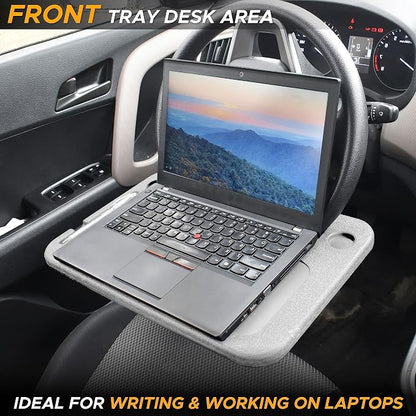 EcoNour Car Tray for Laptop Mount with Pen Holder | Food Tray for Eating with Drinks Holder | Multipurpose Travel Car Accessories | Car Tray for Laptop Mount with Pen Holder | Food Tray for Eating with Drinks Holder | Multipurpose Travel Car Accessories - Image 2
