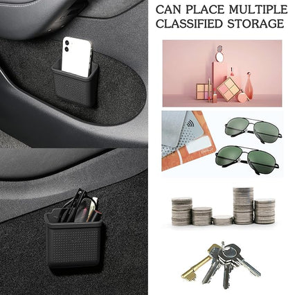 for Tesla Model 3 Model Y Accessories Center Console Organizer Tray Storage Box Cell Phone Pocket Silicone Hook Bag Sunglasses Holder Coin Case for Flocking - Image 6