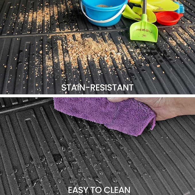 Cargo Mat for Ford Expedition Max 2018-2024 7/8 Seats Accessories | Cargo Liner & Rear Seat Back Protector, All Weather TPE, Non Slip & Odorless & Scratch Proof, Quick Clean - Image 7