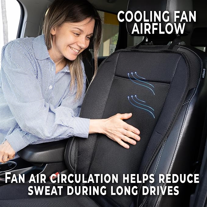 ZONETECH Cooling Car Seat Cover, Black Automotive Adjustable Temperature Comfortable Cooling Car Seat Cover (2 Pack) - Image 5