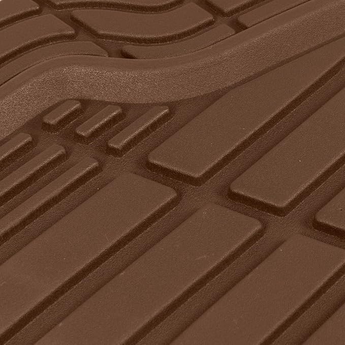 CAT® ToughRide™ Heavy-Duty 4 Piece Brown Floor Mats for Cars - Trim to Fit All-Weather Rubber Car Mats Full Set - Truck Mats & Cars Floor Mats - Interior Accessories for SUVs & Car Rug Protection - Image 6