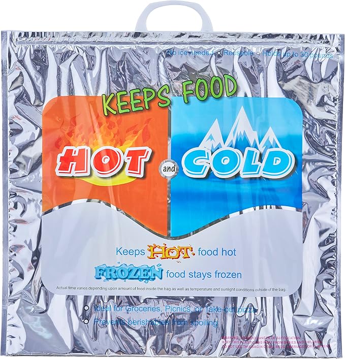 Superio Hot and Cold Insulated Bags for Food Delivery, Grocery Shopping Bags, Food Storage for Hot and Frozen Food for Travel, Disposable Cooler Bag, Reinforced Thermal Lunch Bag (6, 20" x 19") - Image 8