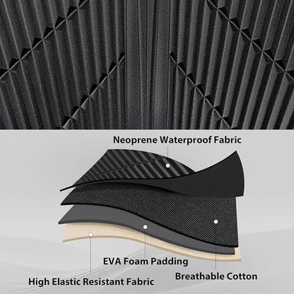 CAR PASS Waterproof Black Gray Car Seat Covers Front Seat Covers Neoprene Wetsuit,All-Weather Non-Slip Durable,Universal Fit for SUV Sedans Trucks Van Automotive,Airbag Compatible,3D Emboss Black Gray - Image 8