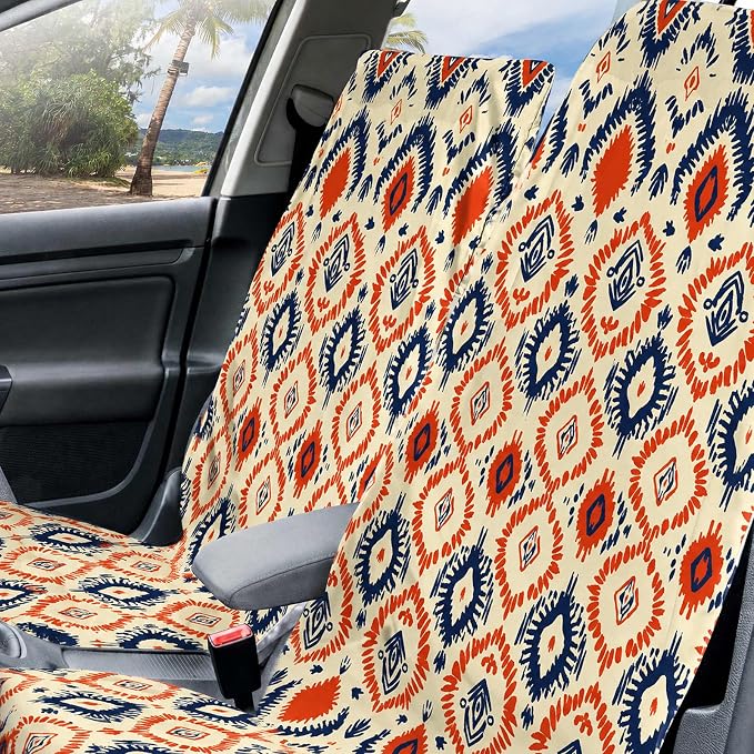Hahafelt 2 Pack Car Seat Towel Cover with Storage Bag, Aztec Artisans | 63 x 32 in Car Towel Seat Cover Non Slip Waterproof, Gym Workout Swimming Running, Machine Washable Sweat Absorbent Protector - Image 3
