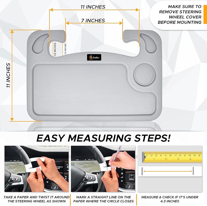 EcoNour Car Tray for Laptop Mount with Pen Holder | Food Tray for Eating with Drinks Holder | Multipurpose Travel Car Accessories | Car Tray for Laptop Mount with Pen Holder | Food Tray for Eating with Drinks Holder | Multipurpose Travel Car Accessories - Image 6