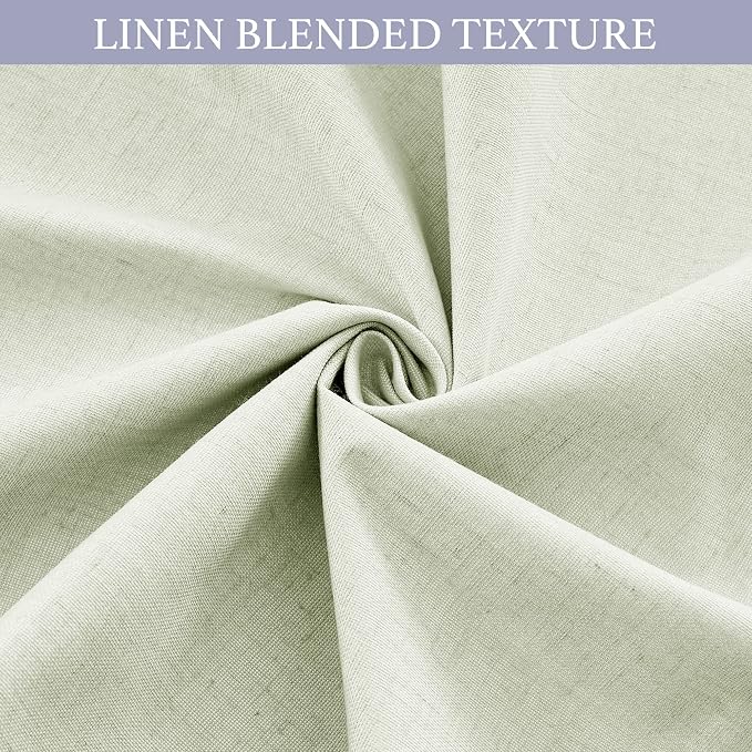 RYB HOME Natural Linen Textured French Door Window Curtains 100% Blackout | Self Adhesive, Thermal Insulated Privacy Energy Saving, Shades for Nursery Office Patio Glass Door, W26 x L72, 1 Panel - Image 6