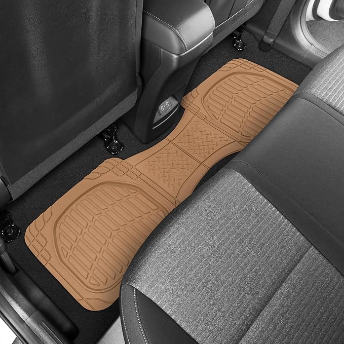 Motor Trend FlexTough Floor Mats for Cars, Beige Deep Dish All-Weather Mats, Waterproof Trim-To Fit Automotive Floor Mats for Cars Trucks SUV, Universal Floor Liner Car Accessories - Image 8