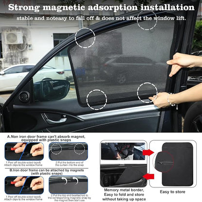 Front Side Half Window Shade Foldable Custom Fit for BMW F30/F31/F80/M3 2012-2019 Car Window Shades for Side Window Sun Shade UV Protection Heat Insulation for Camping Sleeping 4PCS - Image 5