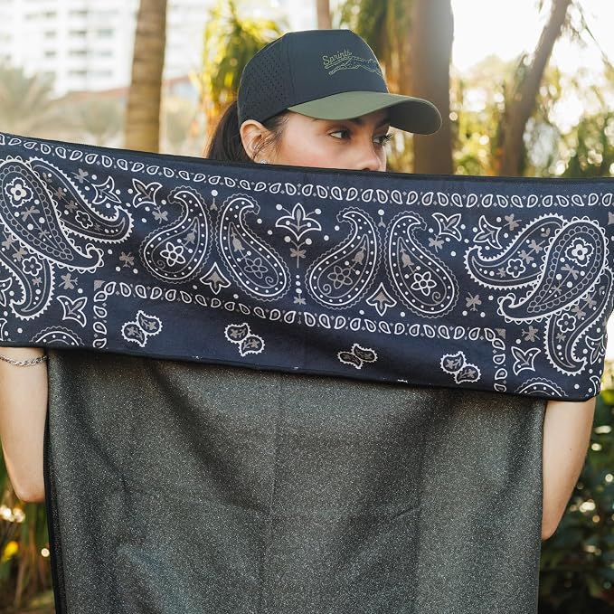 Sprints Athletic Running Towel, Full-Sized, Car Seat Cover - Performance Microfiber (Paisley Probs) - Image 9