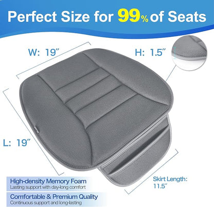 Lofty Aim Car Seat Cushion for Driving, Memory Foam Driver Seat Cushion | Car Seat Cushion for Long Driving, Automotive Seat Cushion for Pain Relief, Car Seat Pillow Fits Vehicles, Office, 4D Dgray - Image 6