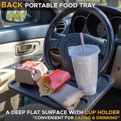 EcoNour Car Tray for Laptop Mount with Pen Holder | Food Tray for Eating with Drinks Holder | Car Tray for Laptop Mount with Pen Holder | Food Tray for Eating with Drinks Holder | Multipurpose Travel Car Accessories - Image 3