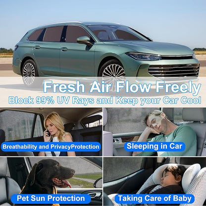 Front Side Half Window Shade Foldable Custom Fit for Volkswagen VW Passat 2019-2024 Car Window Shades for Side Window Sun Shade UV Protection Heat Insulation for Camping Sleeping 6PCS - Image 6