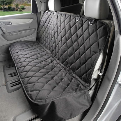 4Knines Heavy-Duty Rear Seat Cover for Dogs - Fitted, Black Reg | K9-Shield waterproof layer, non-slip backing, quick-release clips for easy install and cleanup. Machine washable. by 4Knines