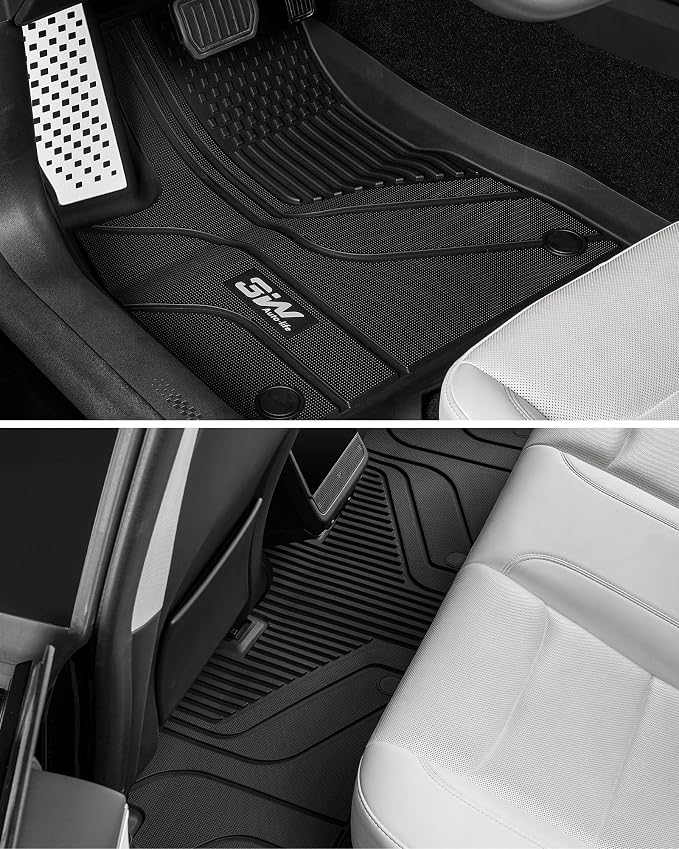 3W Floor Mats for Tesla Model 3 Highland 2024-2026 with Metal Pedal | Non-Slip Floor Liner, Heavy Duty All Weather TPE Custom Fit Model 3 Accessories, Black, Over 10 Years Lifespan - Image 3
