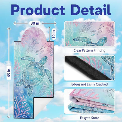 2 Pack Car Seat Towel Covers, Sweat-Proof Microfiber Seat Protectors for Gym, Running, Beach & Workout, Breathable Quick-Dry, Machine Washable, Coral Sea Turtle Print, Universal Fit - Image 2