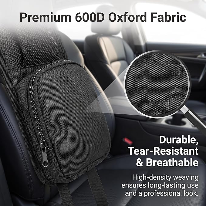Car Seat Side Organizer, Multi-Pocket Car Storage Organizer with Mesh Net, Multifunctional Seat Storage Hanging Bag, Universal Auto Seat Side Organizers for Cars, SUV & Truck (Black) - Image 4