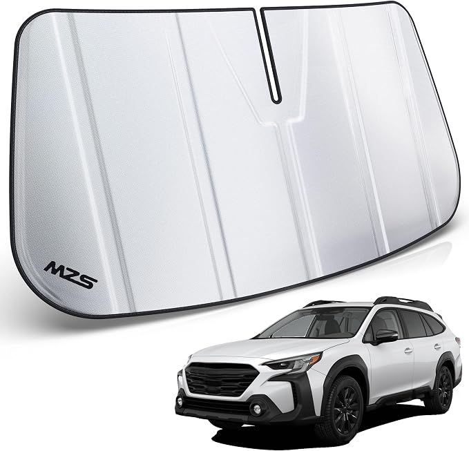 MZS Windshield Sun Shade for Outback 2023-2025 / Legacy 2023-2025 | 6-Layer Heat Insulation, 99% UV Blocking, Keeps Interior Cool, Full Coverage Visor, Foldable Car Window Sunshade, Storage Bag by MZS