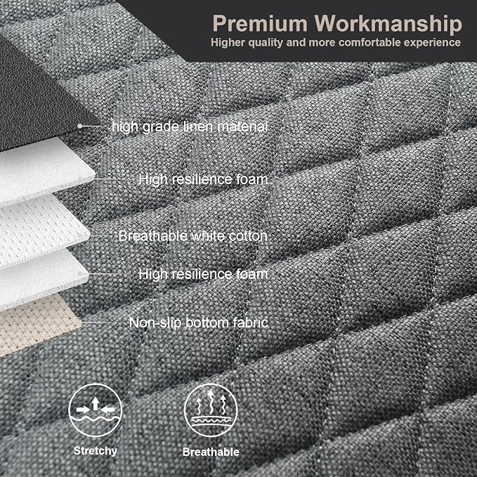West Llama Linen Car Seat Covers,Bottom Seat Covers for Cars Include 1 Piece Front Driver Seat Pad Mat Universal Fits 90% Vehicles,SUVs,Cars,Sedans(1Piece-Gray) - Image 7