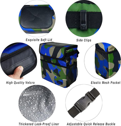 SIBOFUEGO Cute Car Trash Can with Lid – Multipurpose Collapsible Trash Bin for Car, Leak-Proof Organizer, Waterproof Garbage Can with Storage Pockets & Adjustable Straps, 2 Gallons (Camo Blue) - Image 5