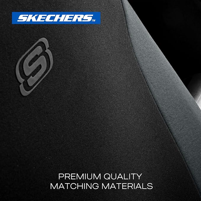 Skechers Seat Covers, Premium Breathable Polyester Car Seat Covers, Car Seat Covers Front Seats Airbag Compatible, Automotive Comfort for Most Cars, Vans, Trucks, SUVs (Two Front, Grey) - Image 4