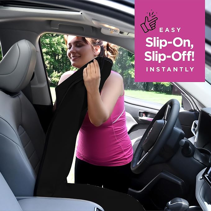 lebogner Car Seat Towel Cover for Post Gym Workout, Running, Swimming, and Hiking, 2 Pack Universal Fit Anti-Slip Waterproof Sweating Bucket Seat Protector for Cars, SUVs and Trucks, Black - Image 4