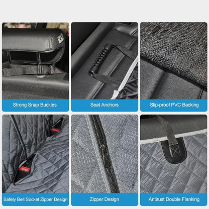 ANOSOSPECIAL Grey Dog Car Seat Cover for Back Seat X-Large,Non-Stick Fur,Pet-Friendly and Waterproof - Universal Fit Interior Protector for Auto, Van, SUV - Ideal for Kids and Pets (X-Large) - Image 4