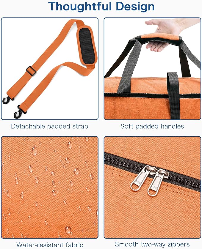 80L EXTRA LARGE Duffle Bag for Travel, 26" Foldable Travel Duffel Bag with Shoe Compartment for Men Women, Waterproof & Tear Resistant (Orange, EXTRA LARGE, 80L) - Image 5