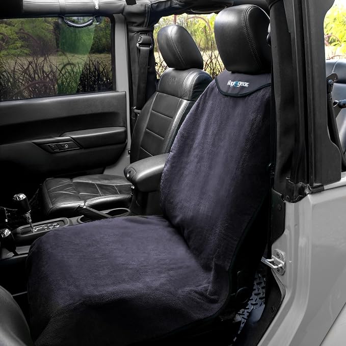 Happeseat Waterproof Car Seat Cover & Protector, Black | Universal Fit, Car Seat Towel Cover, Slip Resistant Backing, Machine Washable, Fits Front & Back, Easy Install & Storage - Image 8