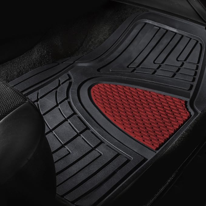 FH Group Automotive Floor Mats - Heavy-Duty Rubber Floor Mats for Cars, Universal Fit Full Set, Climaproof Floor Mats, Trimmable Floor Mats for Most Sedan, SUV, Truck Floor Mats Burgundy - Image 5