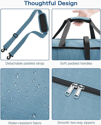 80L EXTRA LARGE Duffle Bag for Travel, 26" Foldable Travel Duffel Bag with Shoe Compartment for Men Women, Waterproof & Tear Resistant (Light Blue, EXTRA LARGE, 80L) - Image 5