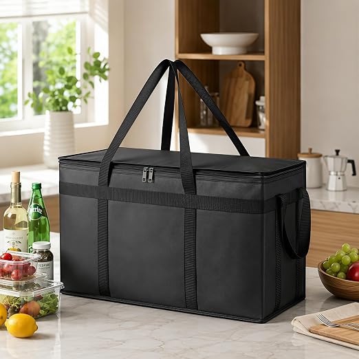 Bodaon Insulated Food Delivery Bag, XXXL Reusable Warming Bag, Black, 1Pk | Pizza Delivery Bags for Hot and Cold Food, Commercial, Large Capacity, Catering Cooler Bag for Rideshare, Warmers for Parties - Image 12