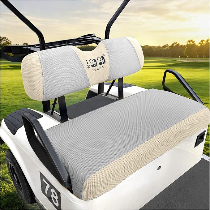 10L0L Golf Cart Seat Covers for Yamaha EZGO Club Car Seat Towel Cushion | Breathable Mesh All-Season Front/Rear Seat Blanket, UV Resistant, Cool Comfort, Machine Washable, Easy On, Great Golf Gift by 10L0L