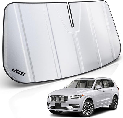 MZS Windshield Sun Shade Compatible with XC90 2016-2026 | 6-Layer Heat Insulation, 99% UV Blocking, Keeps Interior Cool, Full Coverage Visor, Foldable Car Window Sunshade, Storage Bag by MZS