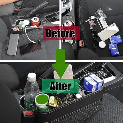 IOKONE Console Side Pocket Cup Holder for Car, Slim Black | Car Seat Gap Filler Organizer, Front Seat Organizer, Drink Holder for Car, Cell Mobile Phone Holder, Car Coin Holder - Image 7