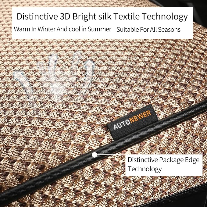 Auto Newer Luxury Breathable Car Seat Cover Fit Four Seasons, Universal Front of Car Seat Cushions, Bottom Seat Covers of Full Wrapped Edge,Universal Fit for 95% Cars,SUV,Pickup(Beige，2PCS) - Image 2