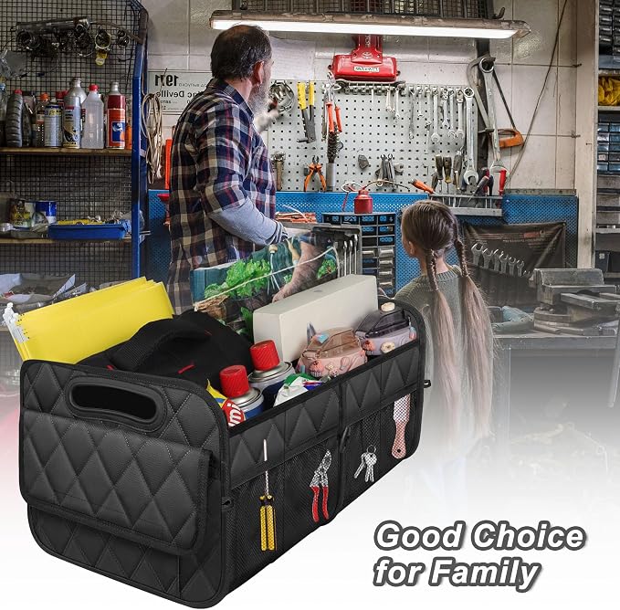 Deosk Car Trunk Organizer for SUV, Car Organizers and Storage with Reinforced Handles, Car Accessories for Women/Men 50LWaterproof Polyester Trunk Organizer, Black - Image 7