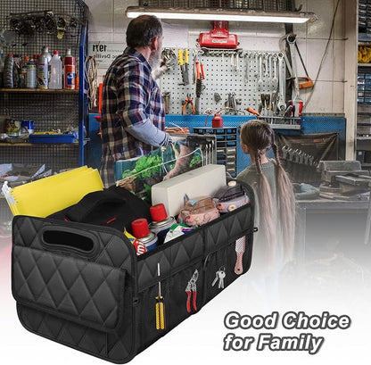 Deosk Car Trunk Organizer for SUV, Car Organizers and Storage with Reinforced Handles, Car Accessories for Women/Men 50LWaterproof Polyester Trunk Organizer, Black - Image 7