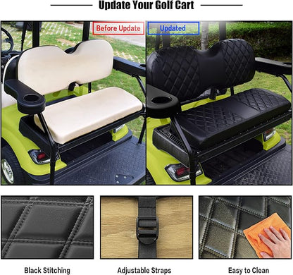 NOKINS Golf Cart Rear Seat Covers for ICON i40, Star EV & Advanced EV | Diamond Pattern；UV Resistant；All-Weather Protection - Image 6