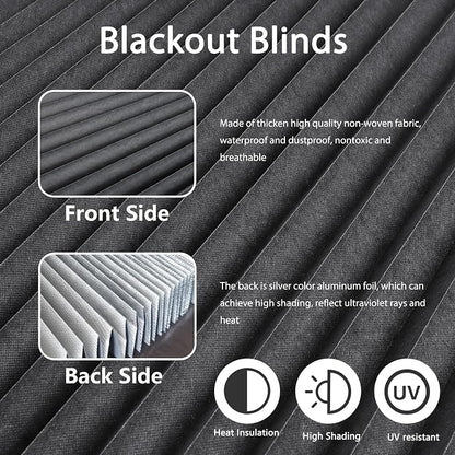 Window Blinds Cordless Blackout No Drill Cut to Size Clip On Stick On Self Adhesive Temporary Blinds Pleated Paper Blinds for Windows Doors Shades for Home Nursery Bedroom Kitchen Bathroom | Non-Woven, Blackout, Easy Install, Self Adhesive, Pleated Win... - Image 5