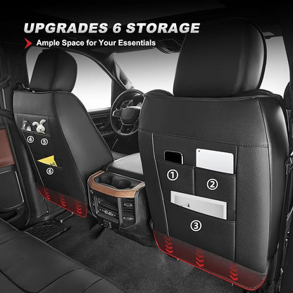 TTX LIGHTING Custom Fit Seat Covers for Dodge Ram 1500/2500/3500 2012-2026 | Heavy Duty Protection with Original Seat Pattern Waterproof Faux Leather Full Set for Truck Cab Flat Bench - Image 5