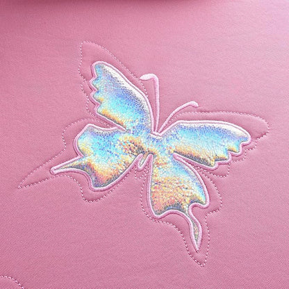 Flying Banner Butterfly car seat Covers ful Set Fashion Universal Lady Woman Female Rear Bench Split Colorized (Full Set - Lace, Solid Pink) - Image 6