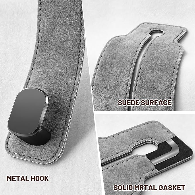 SUKIPIN Car Hooks, Car Seat Headrest Hooks for Purses and Bags 4-Pack Gray | Car Accessories for Women, Solid Durable Construction, Quick Tool-free Mounting, Universal Fit for Most Vehicle Headrests - Image 3