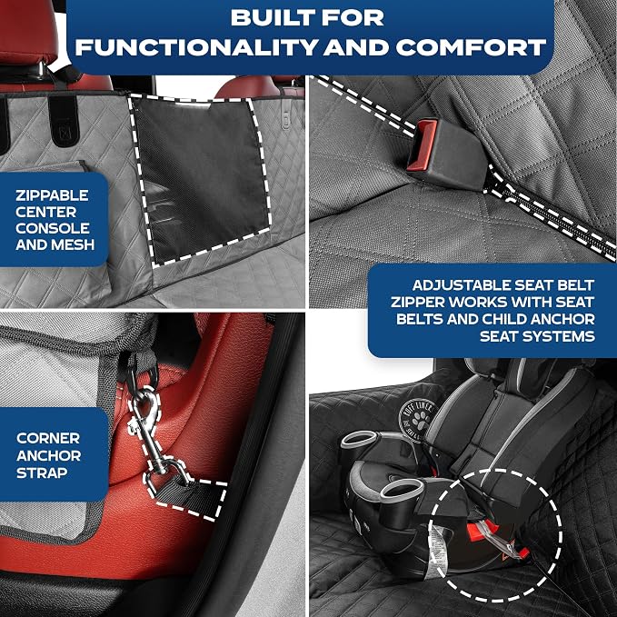 Ruff Liners XL Back Seat Extender for Dogs - As Seen on Shark Tank | Hard bottom adds 40% more space, holds up to 400 lbs, waterproof, machine-washable, heavy-duty Back Seat Cover for Dogs - Image 4