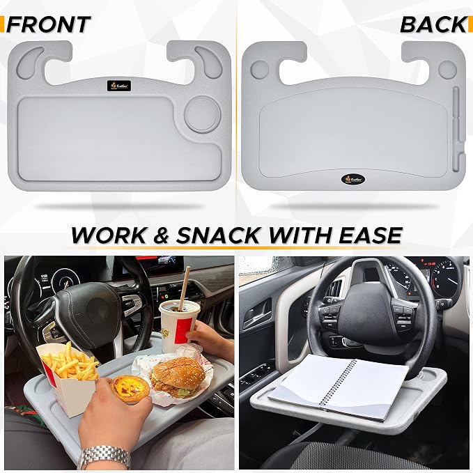 EcoNour Car Tray for Laptop Mount with Pen Holder | Food Tray for Eating with Drinks Holder | Multipurpose Travel Car Accessories | Car Tray for Laptop Mount with Pen Holder | Food Tray for Eating with Drinks Holder | Multipurpose Travel Car Accessories - Image 5