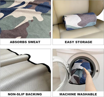 Car Seat Covers 1 Pack Waterproof Towel Car Seat Cover Universal Fit for Most Trucks SUV Fitness Athletes Pets Gym and Water Sport，Camouflage - Image 6