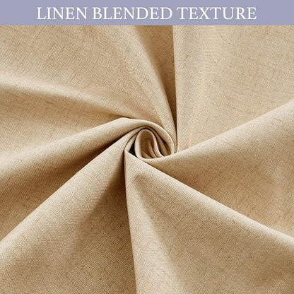 RYB HOME Natural Linen Textured French Door Window Curtains 100% Blackout | Self Adhesive, Thermal Insulated Privacy Energy Saving, Shades for Nursery Office Patio Glass Door, W26 x L69, 1 Panel - Image 6