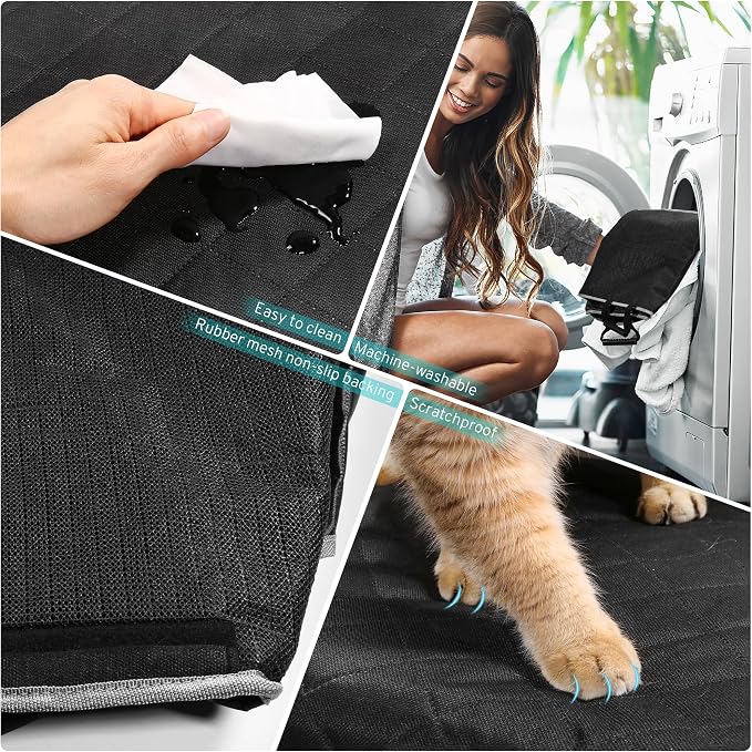 Dog Car Seat Cover for Jeep Wrangler Compass Renegade Cherokee Back Seat | Accessories 2027 2026 2025-2000 Waterproof Pet Bench Backseat Rear Seat Covers with Non-Slip Backing - Image 4